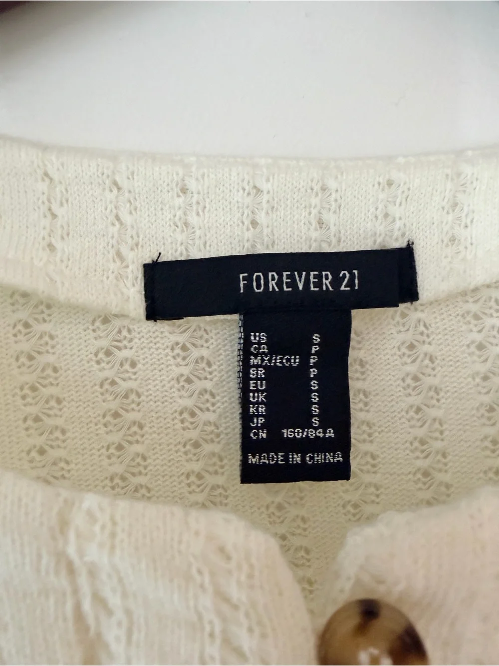 Zara Cream Cable-Knit Cropped Cardigan with Buttons